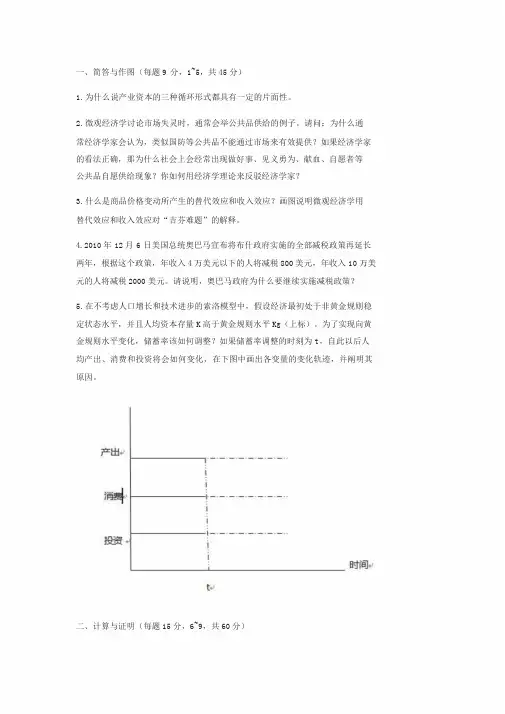 011年人大802经济学综合真题完整版