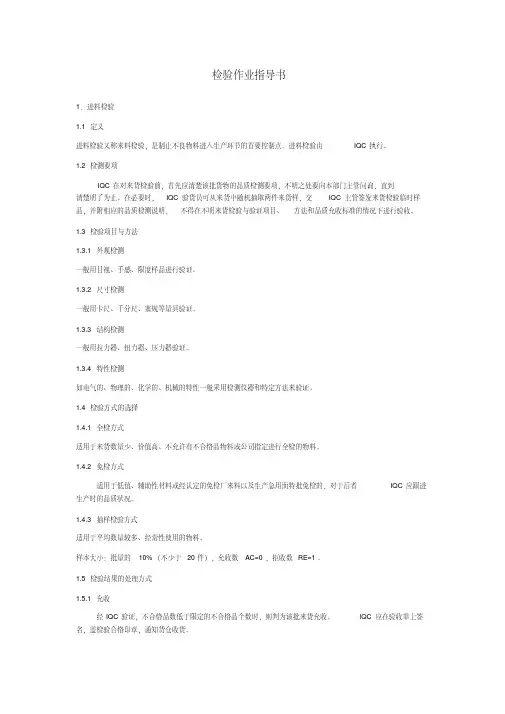 (完整版)检验作业指导书