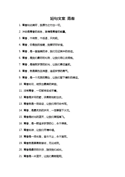 短句文案 青春