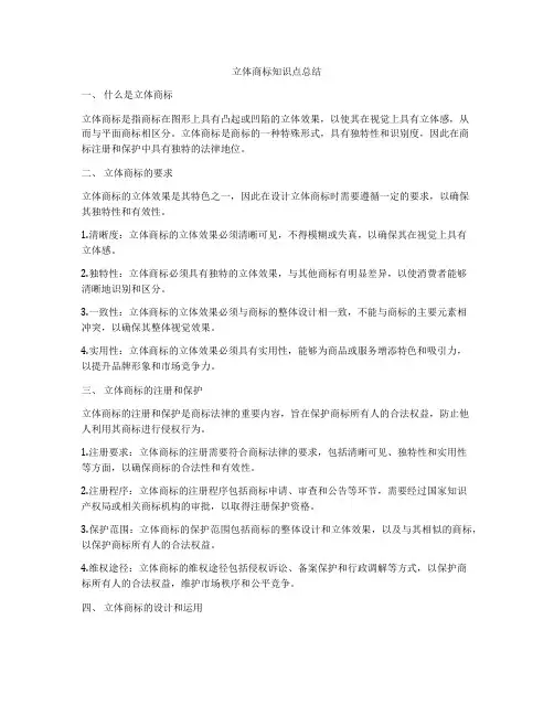 立体商标知识点总结