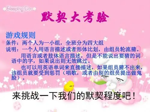 默契大考验(猜词语游戏PPT)