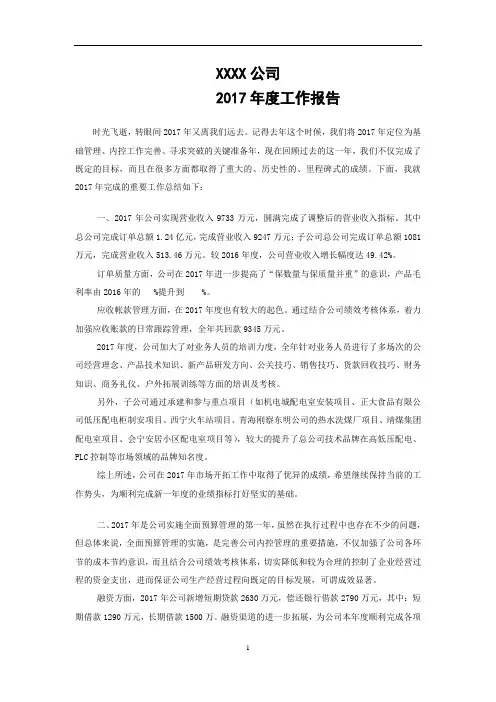 2017年度工作报告