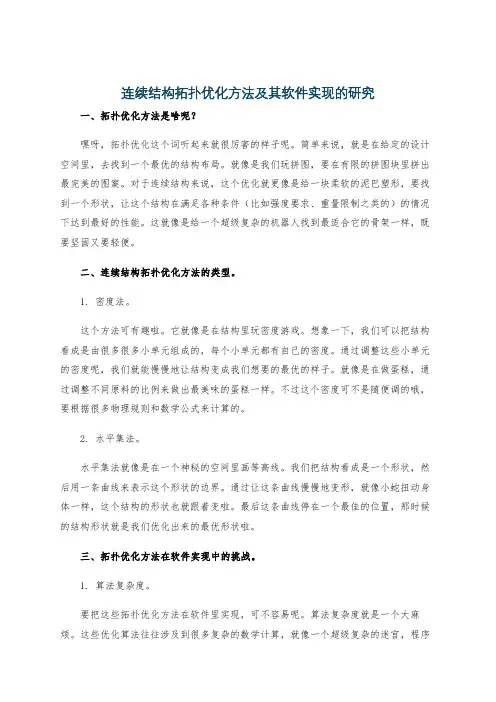 连续结构拓扑优化方法及其软件实现的研究