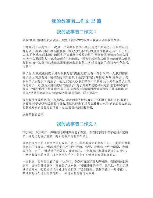 我的故事初二作文15篇