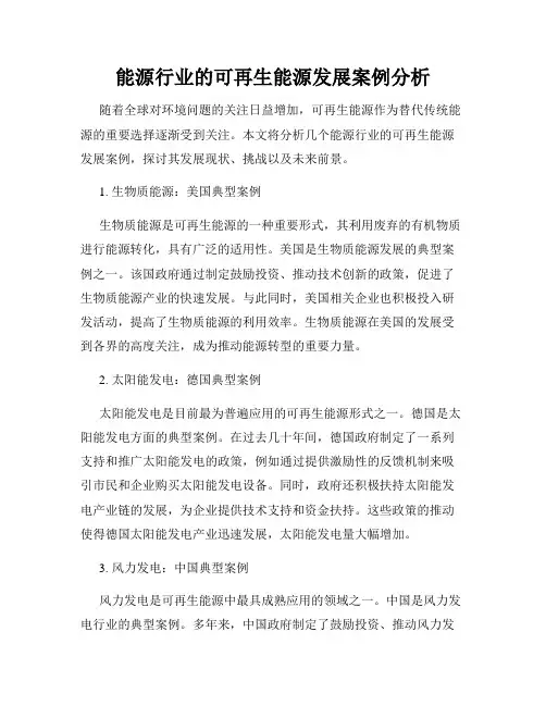 能源行业的可再生能源发展案例分析