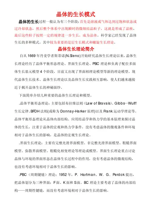 晶体的生长模式