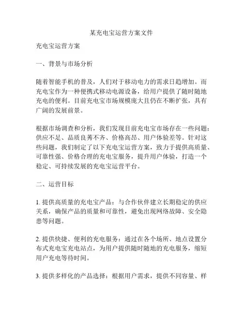 某充电宝运营方案文件