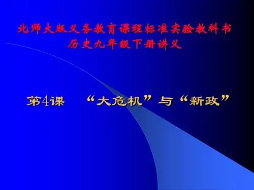 历史：第4课《“大危机”与“新政”》讲义课件(北师大版九年级下)(新编201908)