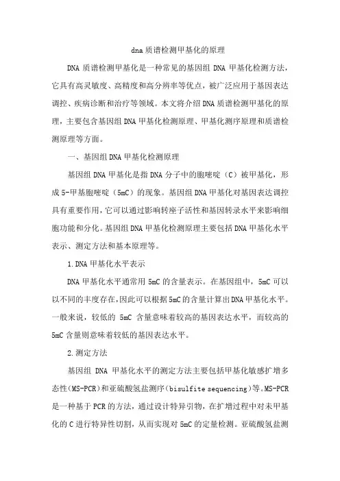 dna质谱检测甲基化的原理