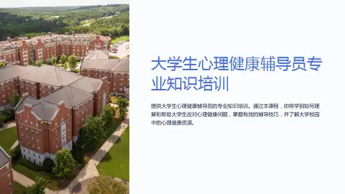 大学生心理健康辅导员专业知识培训