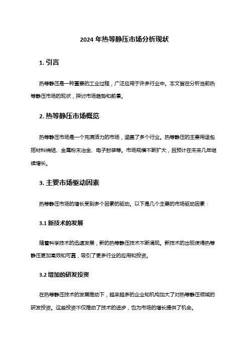 2024年热等静压市场分析现状