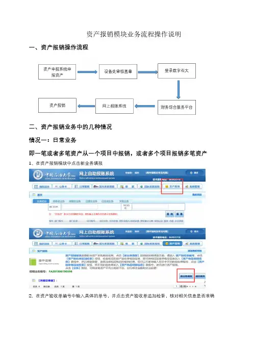 资产报销模块业务流程操作说明
