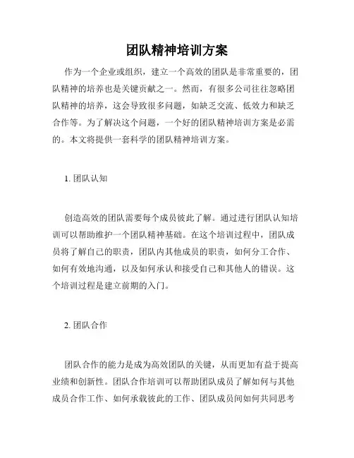 团队精神培训方案