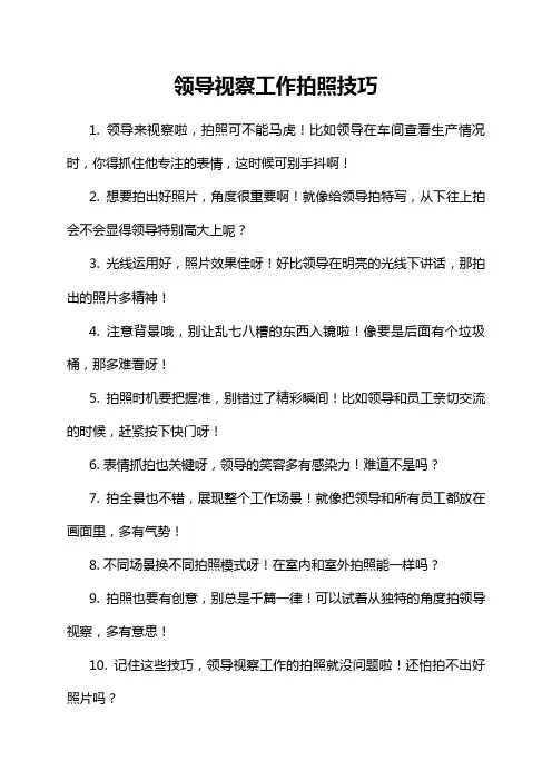 领导视察工作拍照技巧