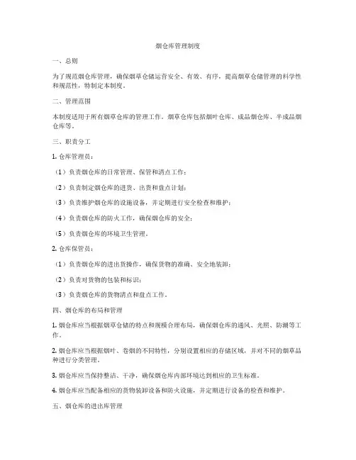 烟仓库管理制度