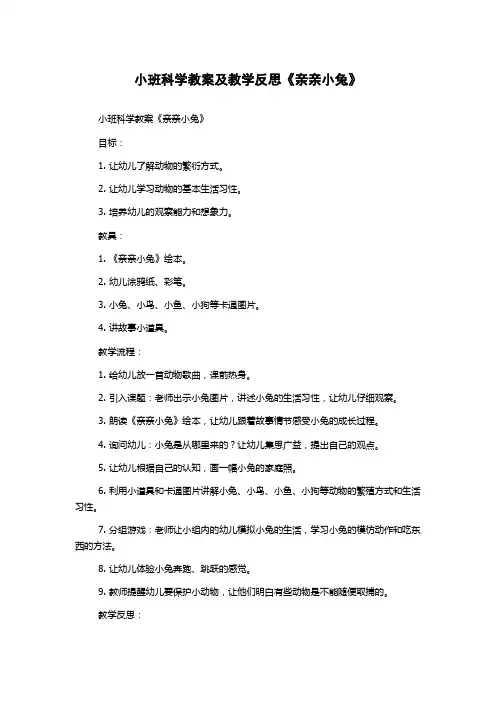 小班科学教案及教学反思《亲亲小兔》