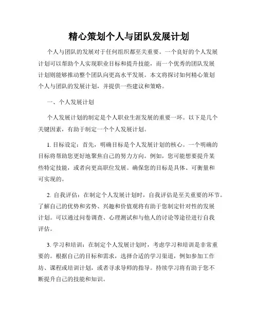 精心策划个人与团队发展计划