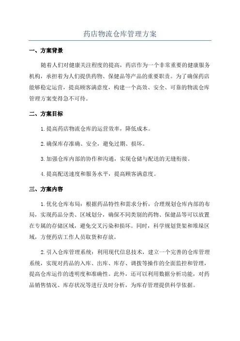 药店物流仓库管理方案