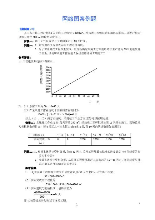 施工组织网络图案例题