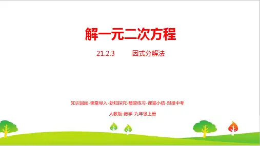 人教版初中九年级数学上册《解一元二次方程》精品课件