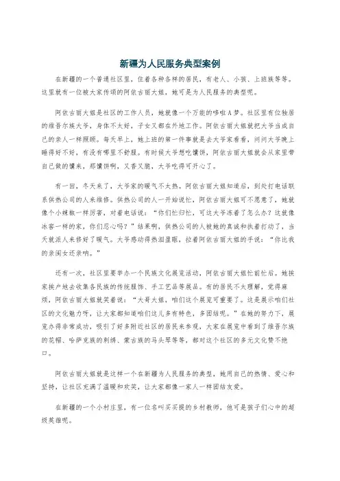 新疆为人民服务典型案例