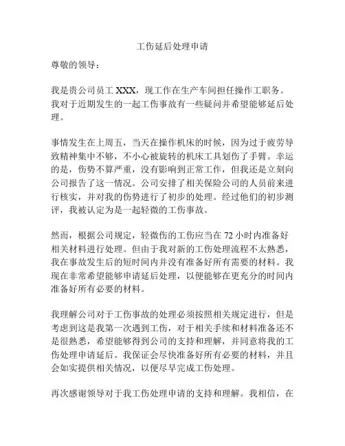 工伤延后处理申请