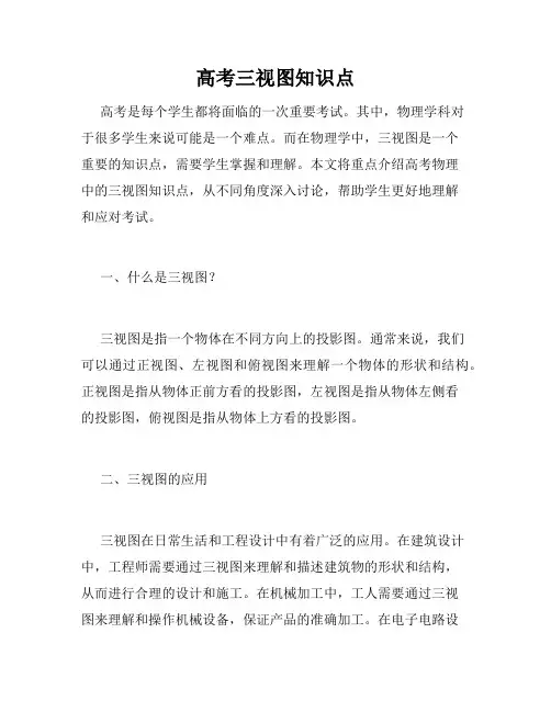 高考三视图知识点