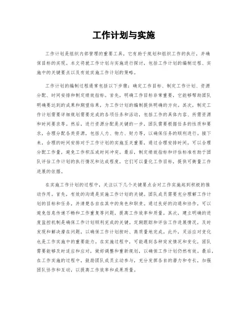 工作计划与实施