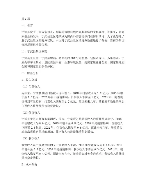 宁武县景区财务分析报告(3篇)