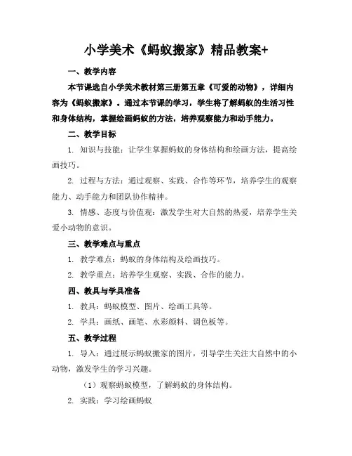 小学美术《蚂蚁搬家》精品教案+