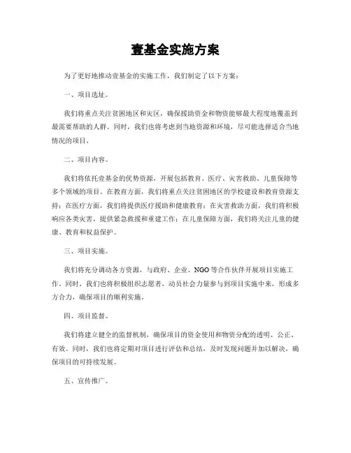 壹基金实施方案