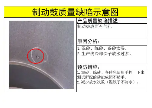 产品不良缺陷示意图