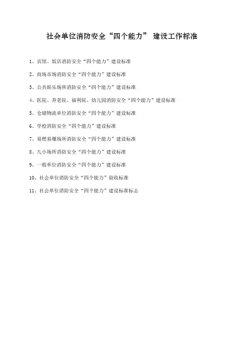 “四个能力”建设标准