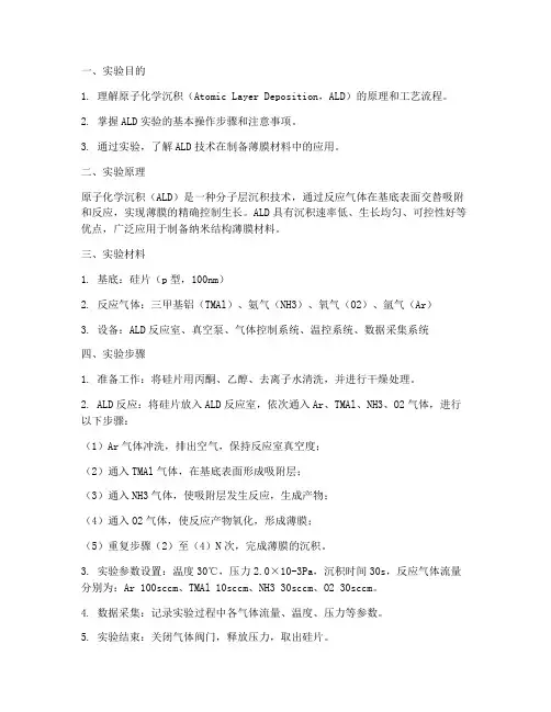 原子化学沉积实验报告