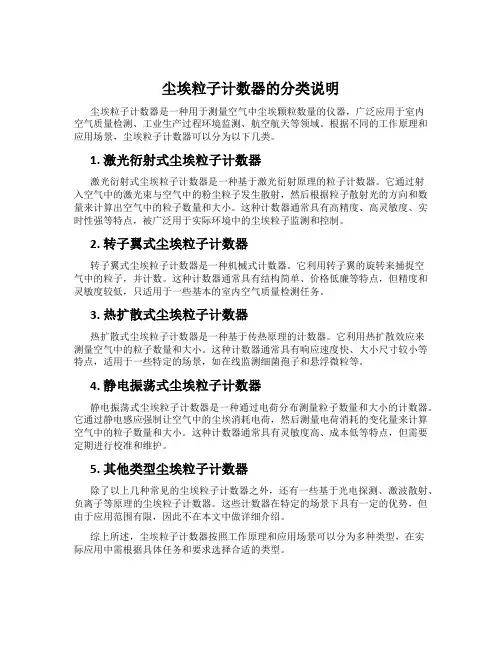 尘埃粒子计数器的分类说明