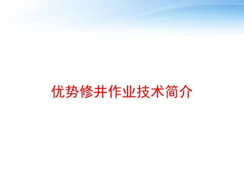 优势修井作业技术简介 ppt课件