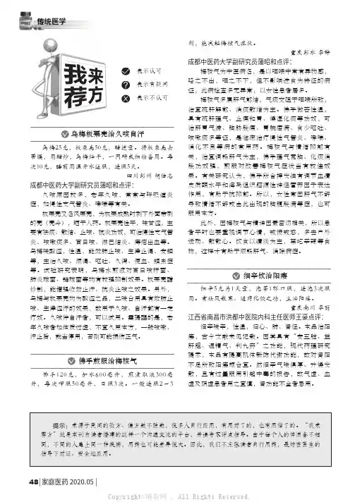 我来荐方：乌梅板栗壳治久咳自汗佛手煎服治梅核气细辛饮治阳痿