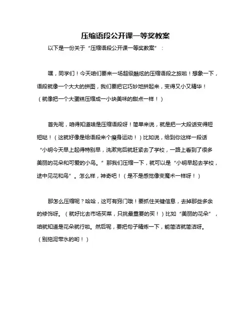 压缩语段公开课一等奖教案