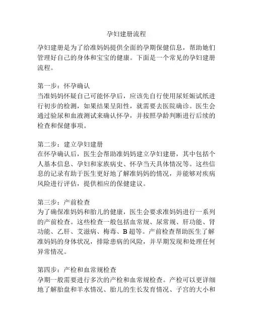 孕妇建册流程