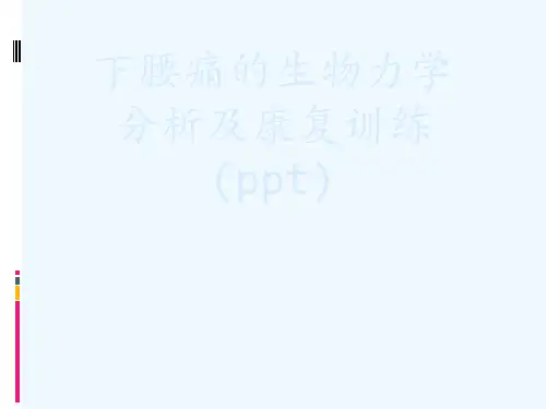 下腰痛的生物力学分析及康复训练(ppt)