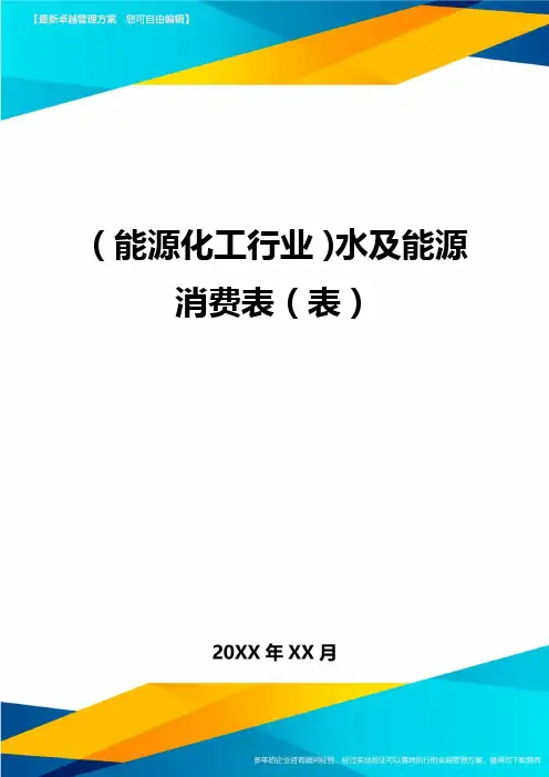 (能源化工行业)水及能源消费表(表)
