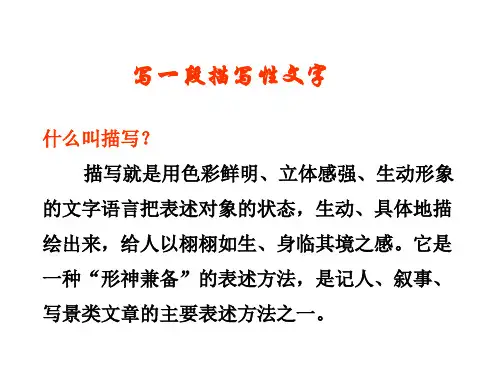 微写作：描写性文字公开课