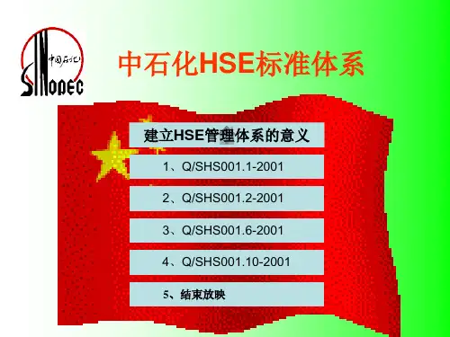 中国石化标准化之 HSE标准体系