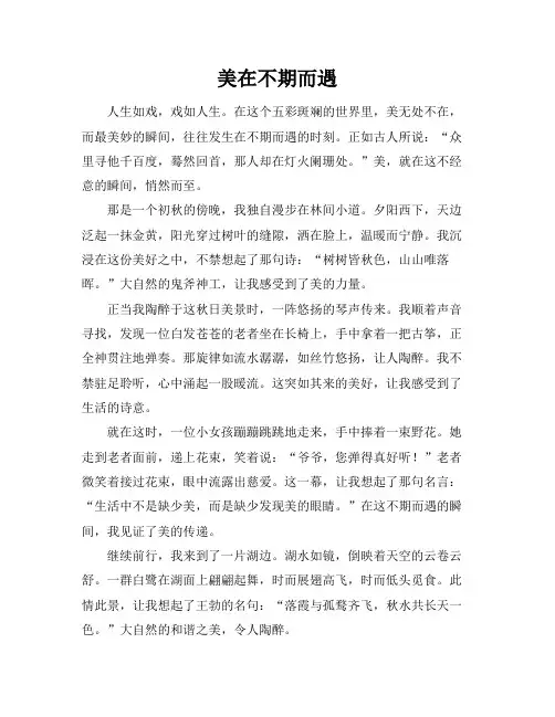 美在不期而遇作文作文