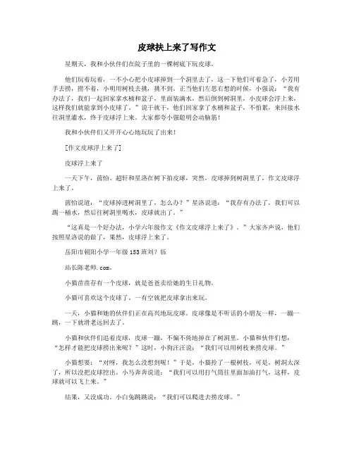 皮球扶上来了写作文