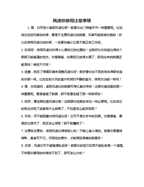 风速仪使用注意事项