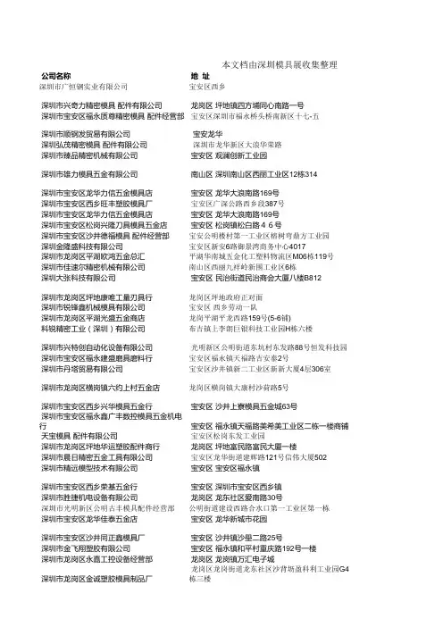 深圳模具配件厂
