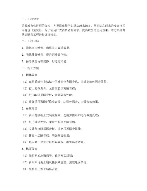 歌房隔音工程施工方案
