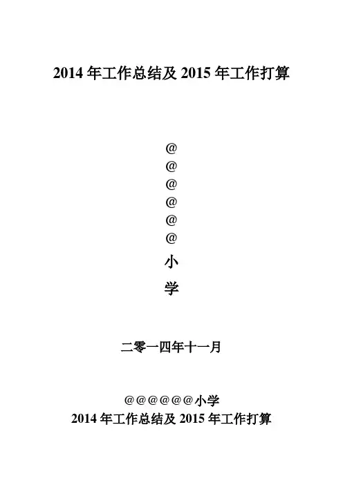 2014年工作总结及2015年工作打算