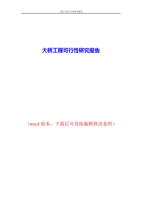 大桥工程可行性研究报告word版本